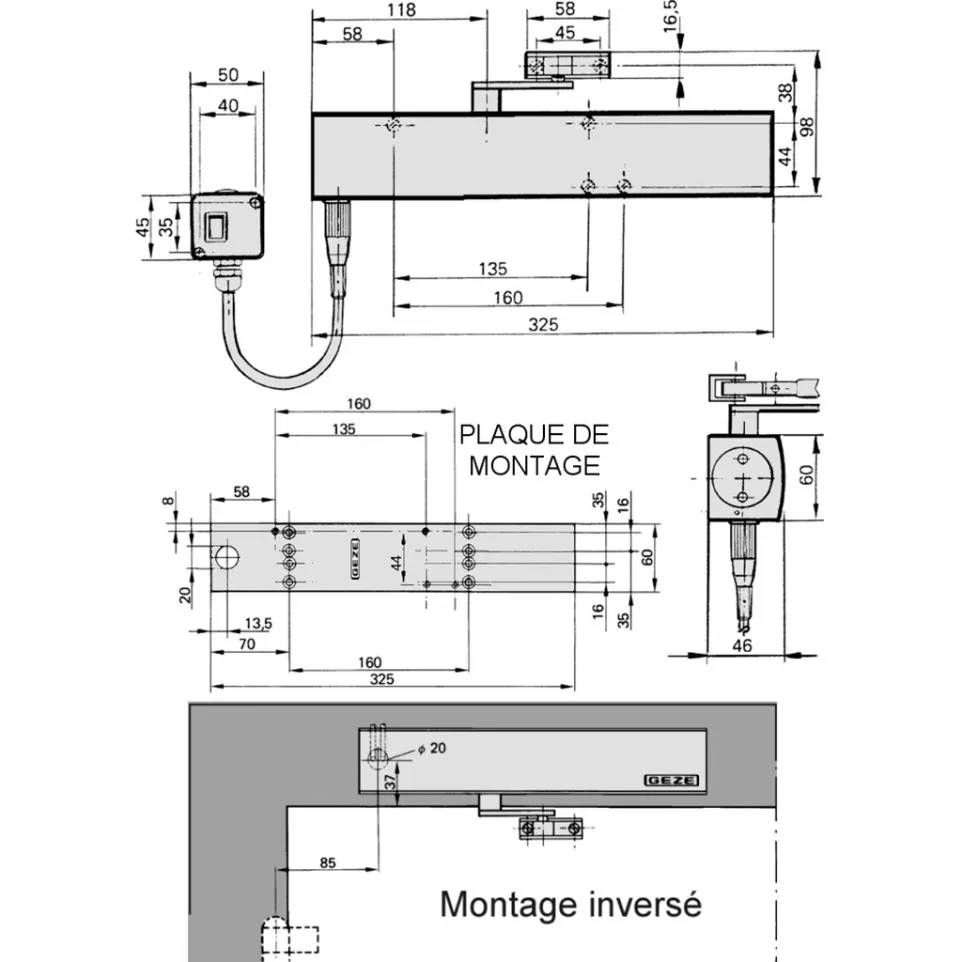 GEZE TS 4000 E Door Closer Body...