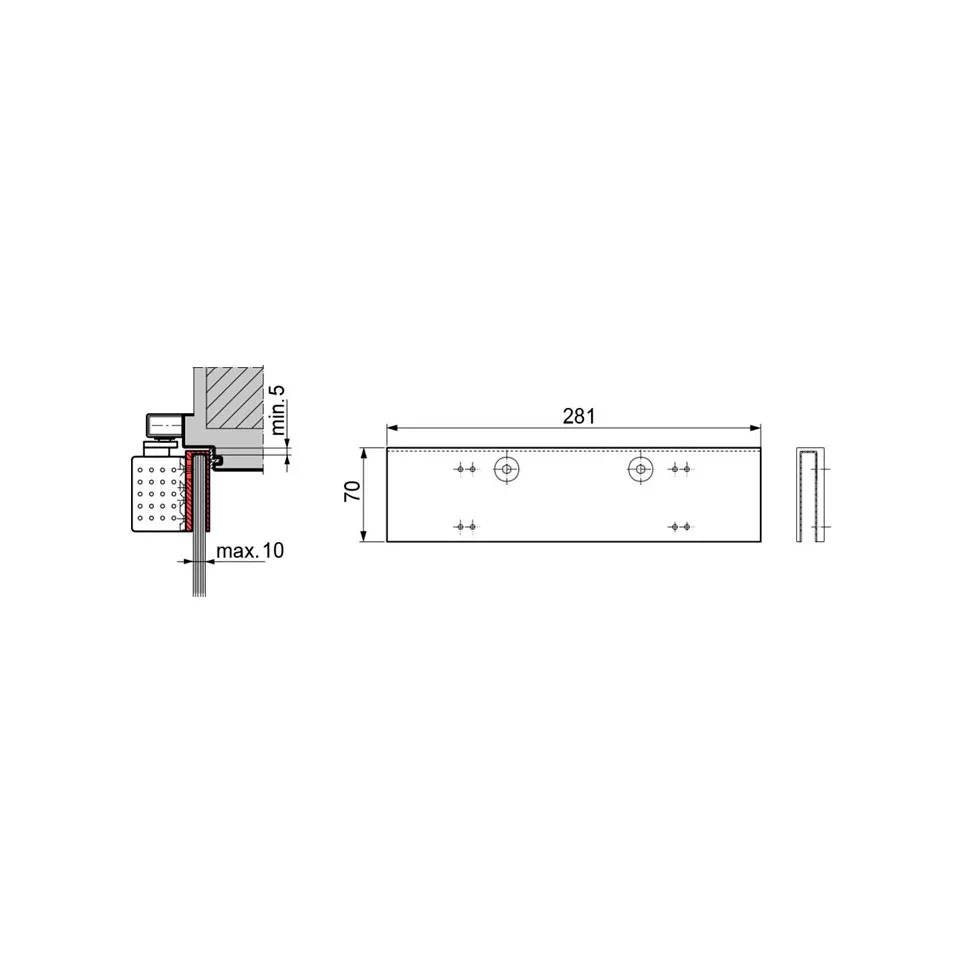 Jumper voor Dorma TS 92 montage op...