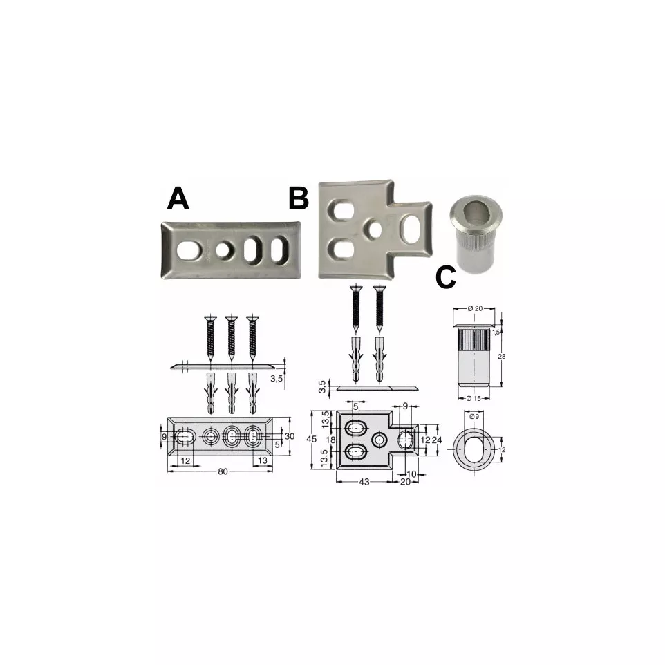 Sluitplaten voor Fapim Atlas sloten /...