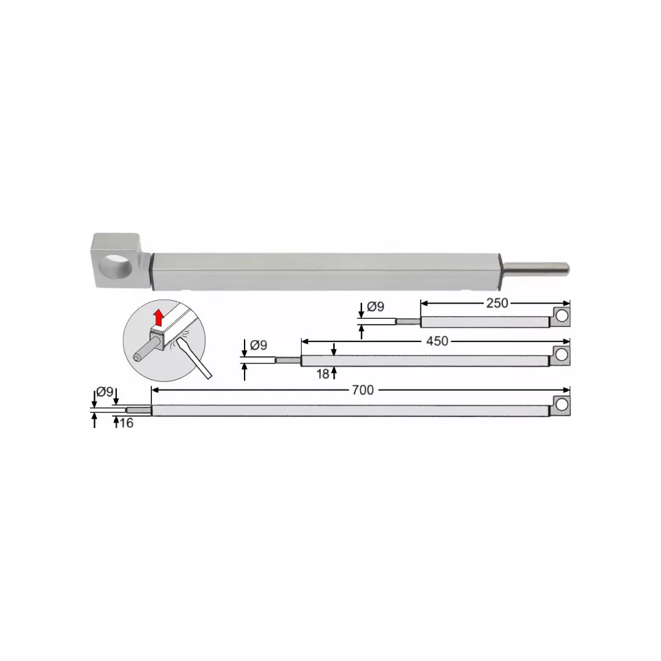 Verrou Fapim Atlas 450x16x18 blanc...