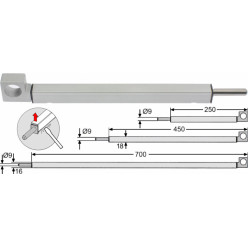 Verrou Fapim Atlas 250x16x18 anodisé argent / pce