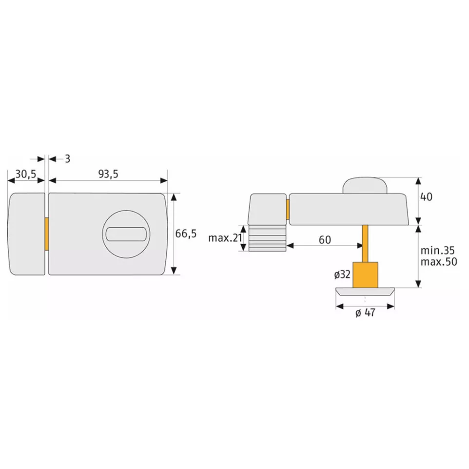 Verrou Abus 2110 Blanc / pce