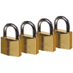 4 brass padlocks 40mm keyed alike / pc