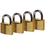 4 brass padlocks 40mm keyed...
