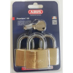 3 x 40mm messing hangsloten...