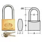 Amig High Shackle Brass Padlock Double Locking No. 3 50mm per piece