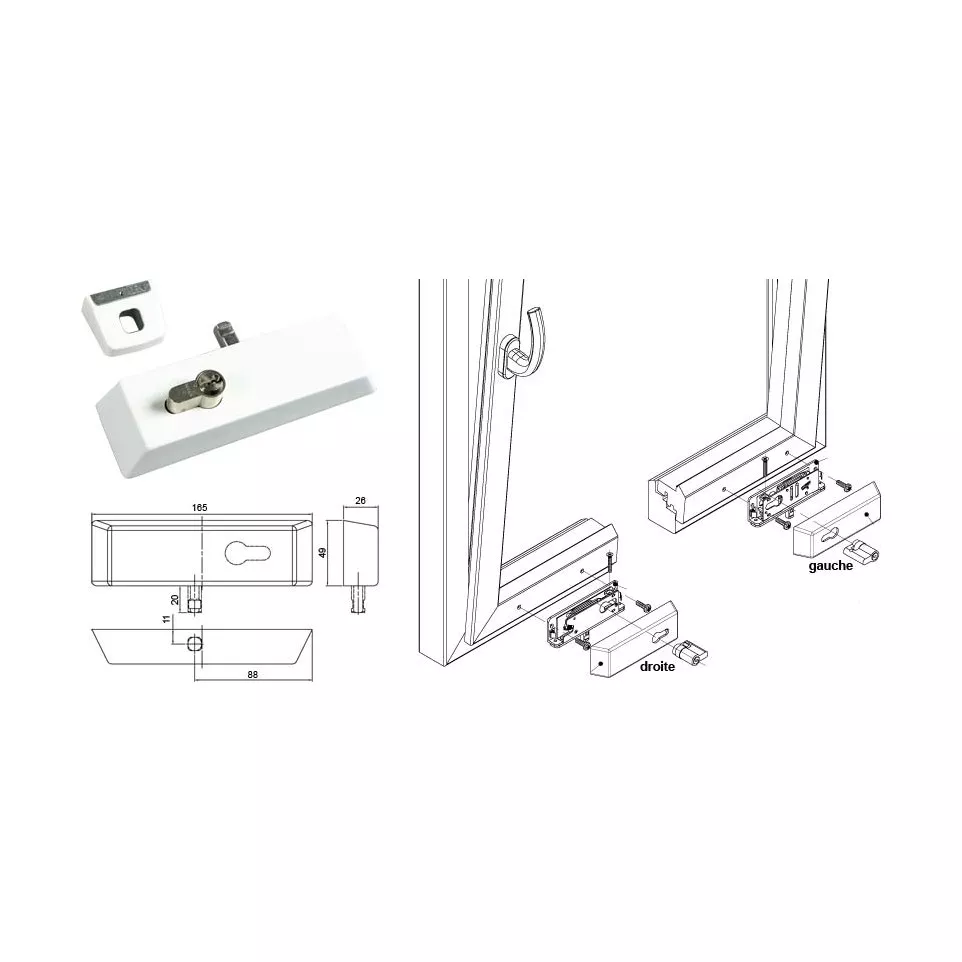 White Cover for Straight Lock RAL...