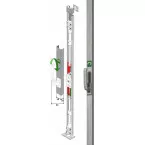 Satin Finish Firefighter Cremone Bolt with Rotating Handle and Aluminum Rod / pc