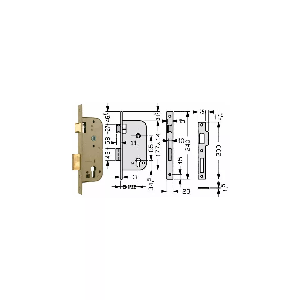 Yale 520 Series Mortise Cylinder Lock...