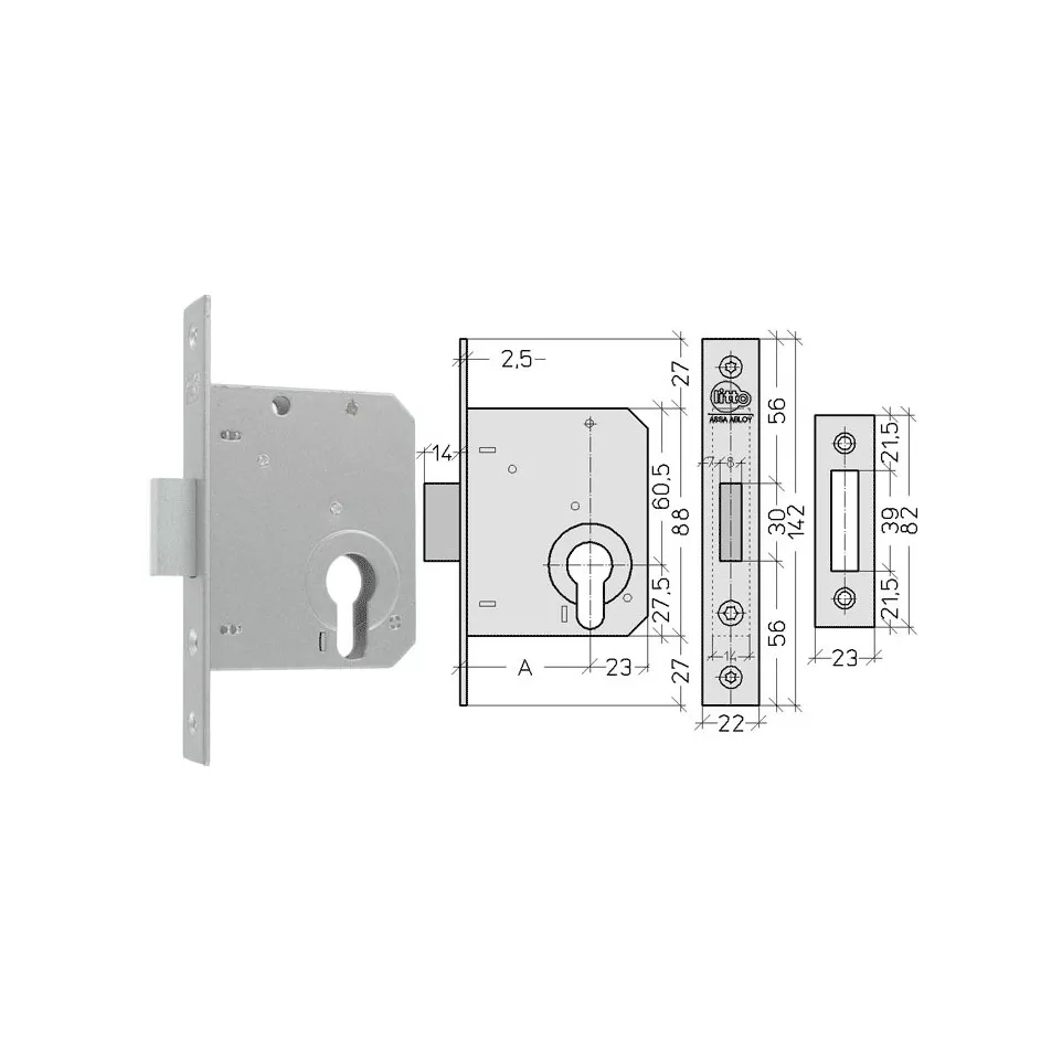 Litto Cylinder Mortise Lock PZ A4630...