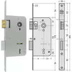 Litto A2408 Single Throw Mortice Key Lock 65/110 Left / pc