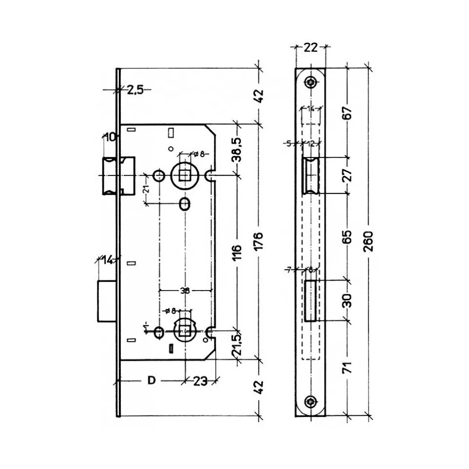 Litto A1553 Bathroom Lock 55/116 per...