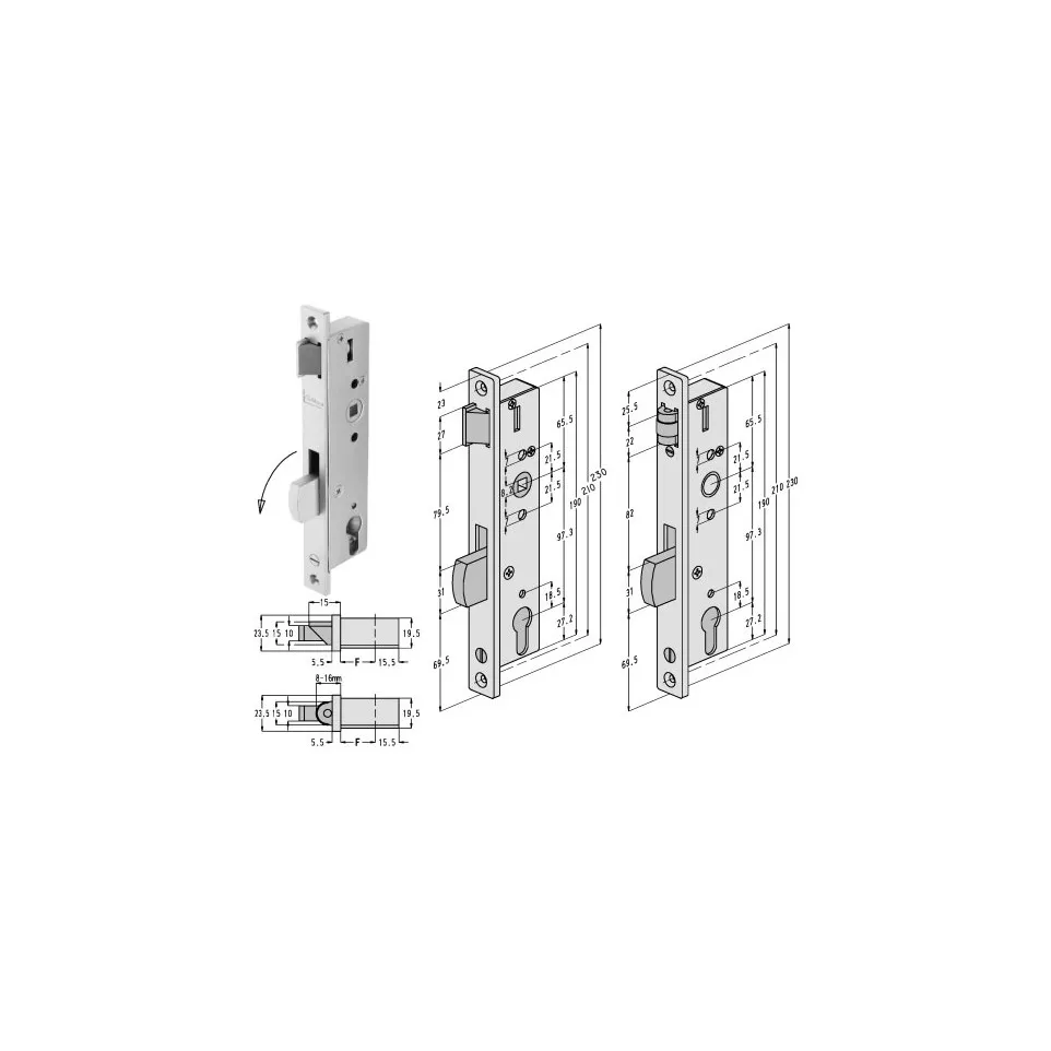 Sobinco slot 97,3mm PZ voor stang...