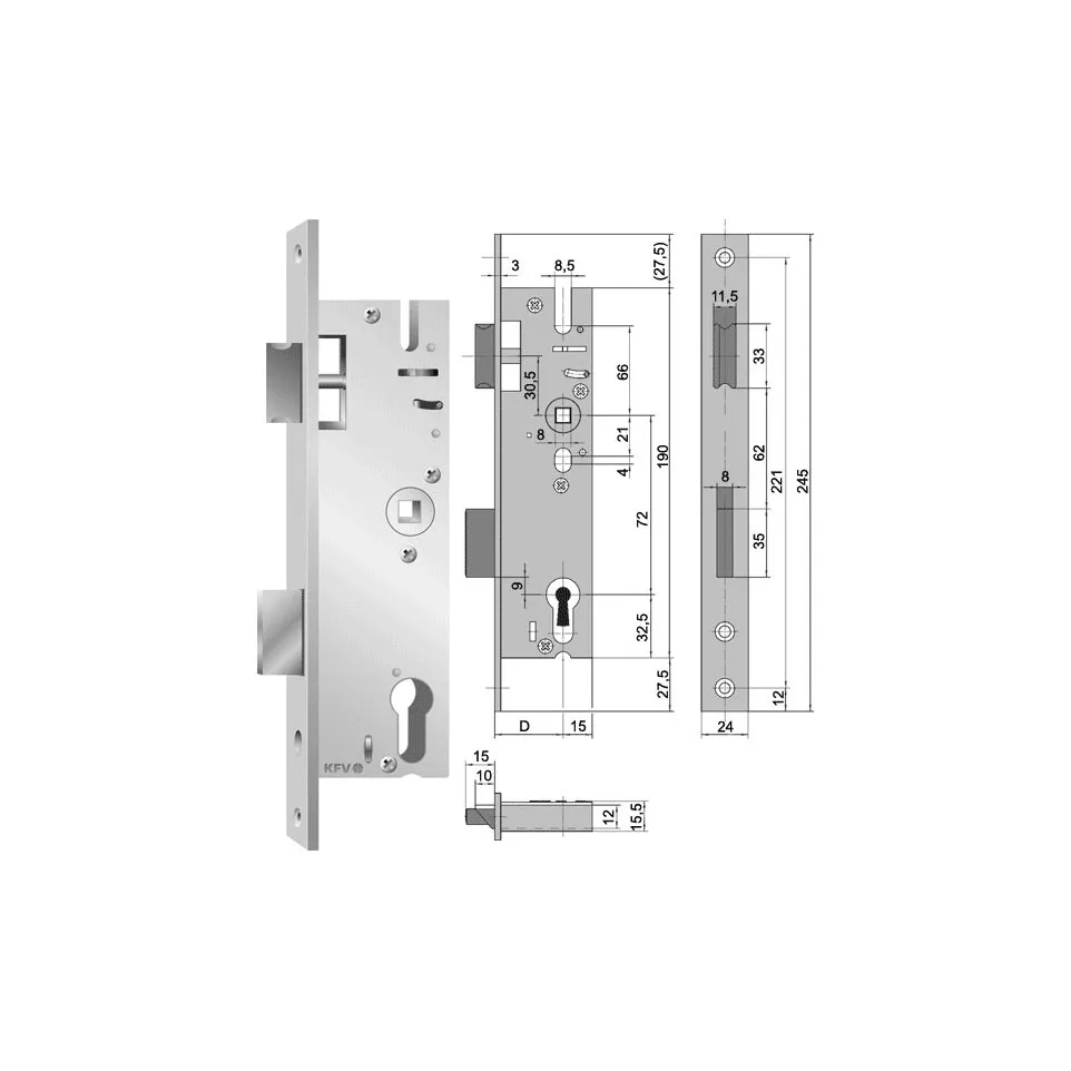 Lock No. 28 for Euro Cylinder, 72mm...