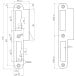 Sluitplaat met geleider voor slot ES21/20 - inox 2mm DIN R / pce