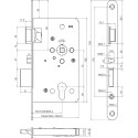 ES21 A-P Auto-Locking Mortise Panic Lock 55/72/8/24 Right DIN L / pc