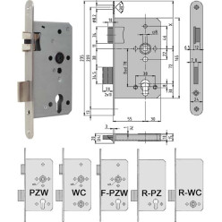 Serrure DIN pour projets CES LOCKS PZW 65/72 droite/DIN L / pce