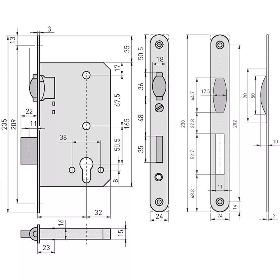 DIN-rolslot BMH 311 PZ / pce