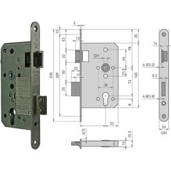 Serrure BMH 1013-PZ(W) anti-panique fonction panik D PZW gauche/DIN R / pce