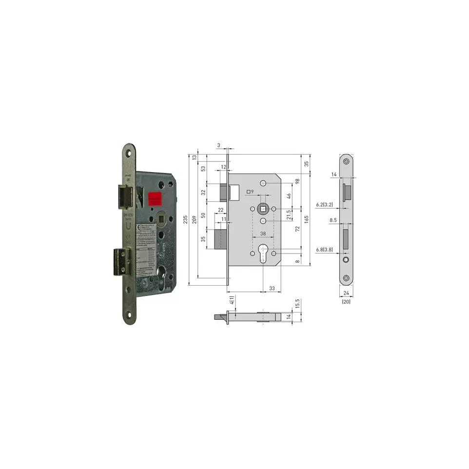 Serrure BMH 1013-PZW anti-panique...