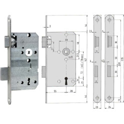 DIN-basisslot BMH nr. 2 met voorplaat verzet (20mm) WC rechts/DIN L / pce