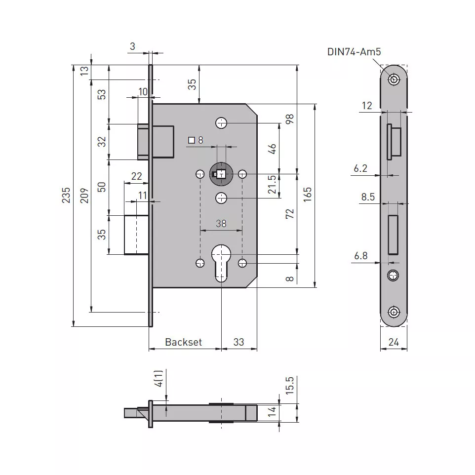 Slot DIN-klasse 3 BMH 300 PZW 55/72...
