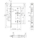 Serrure DIN BMH n°300 BB 55/72 têtière arrondie 24mm droite/DIN L / pce