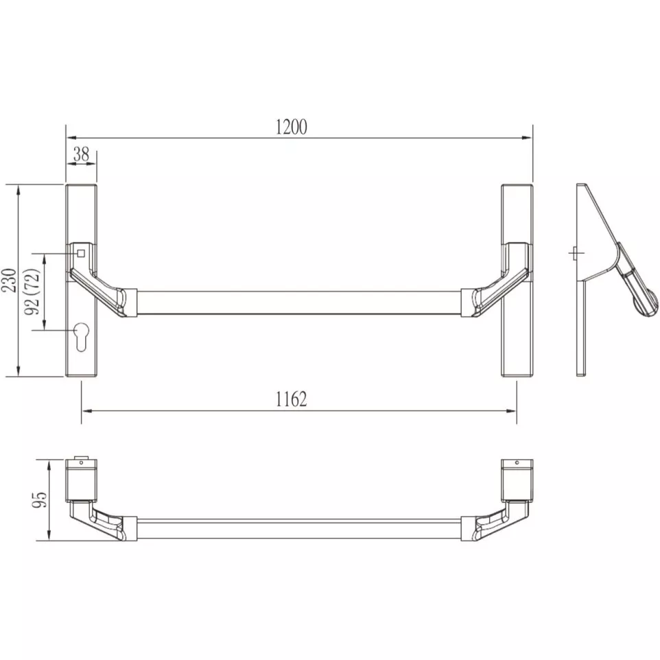 CISA Panic Bar PB3410-PZ72 1200 mm...