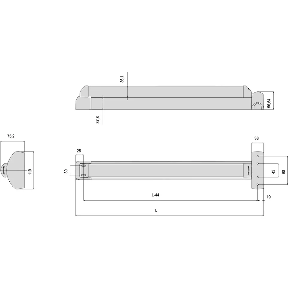 Bandeau antipanique 840 mm Cisa Fast...