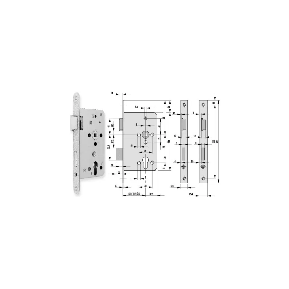 Slot Standaard DIN BKS 6031 55/72...