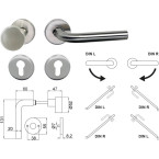 L-greep Ø20mm inox en vaste...