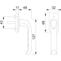 Hoppe London Bronze Window Handle 32mm per piece