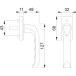 Hoppe London Bronze Window Handle 32mm per piece