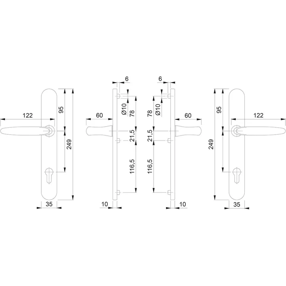 HOPPE Atlanta Door Handle Set 92 PZ...