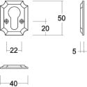 Rosette No.86 Cylinder PZ Bronze Brass / 2pcs