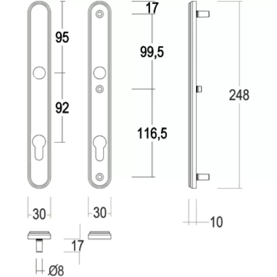 Security Plate Trim Set 325 Narrow...