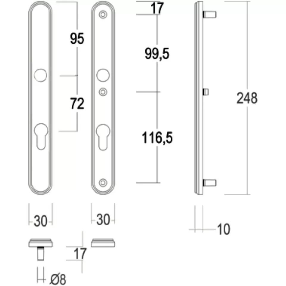 Security Escutcheon Set 325 Narrow...