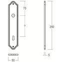 Plaat no. 82 110BB messing brons / 2pce