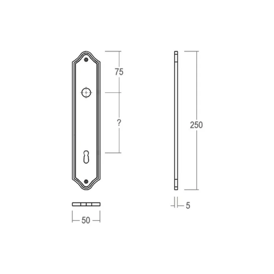 Plaat no. 82 110BB messing brons / 2pce