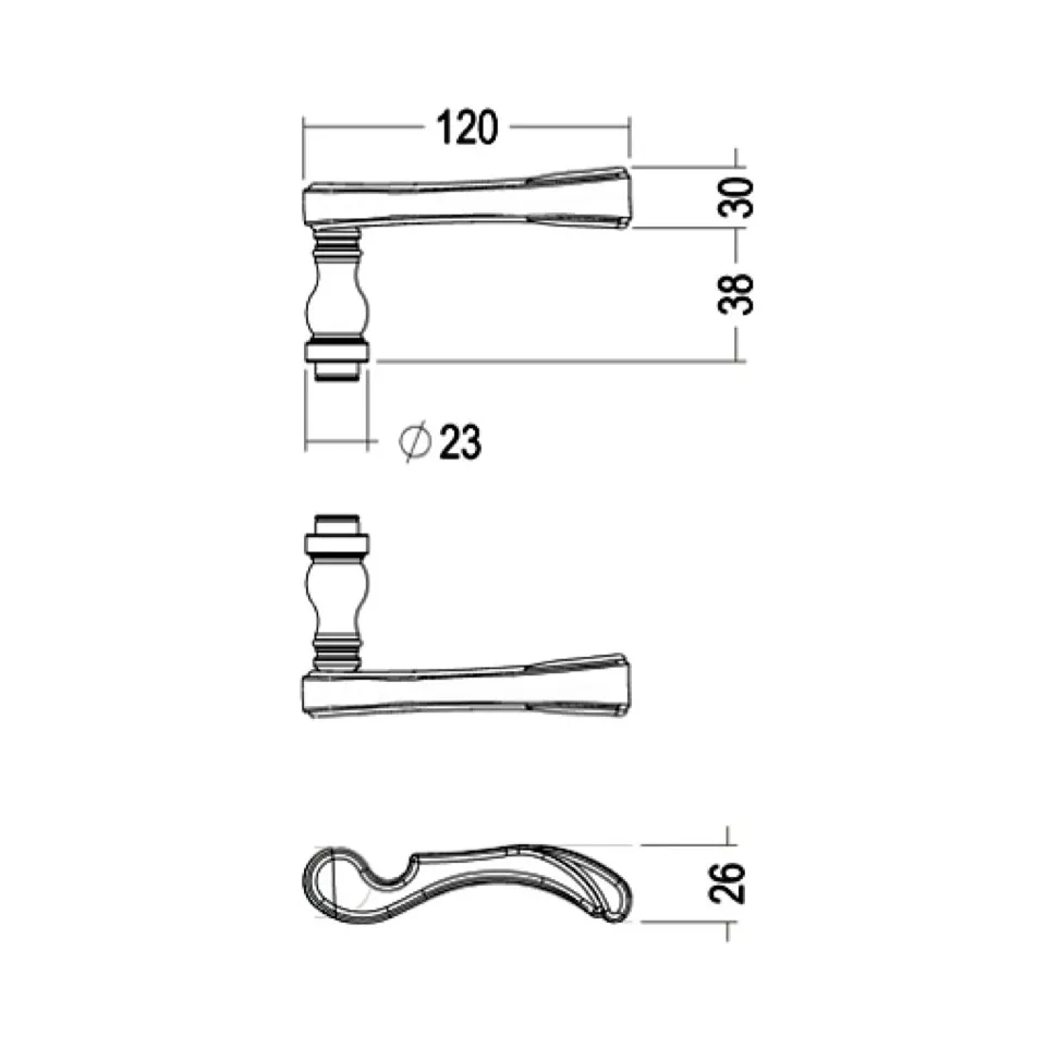 Bronzed Brass Handles No.99 / pc