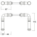 Handles No. 86 Brass Pewter Waxed per piece
