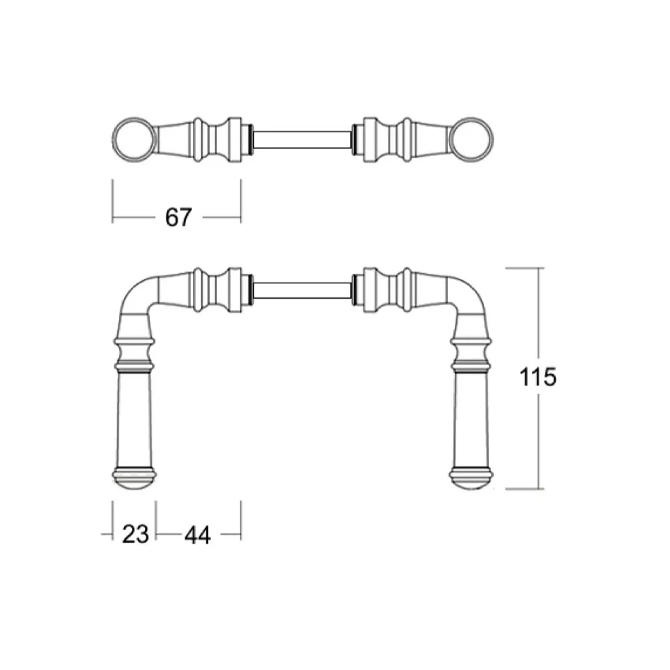 Handles No. 86 Brass Pewter Waxed per...