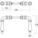 Polished Brass Door Handle No. 82 (without rose) / pc