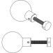 Knop Ø67mm inox + doorlopende bevestiging / pce