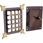 Judas bronze + portillon 105x120mm / pce
