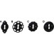 Black Wrought Iron BB Rosette by Rutten 218 / piece