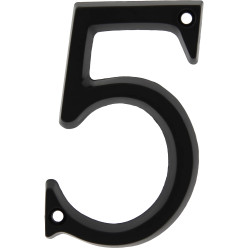 Huisnummer "5" zwart aluminium 95mm / pce