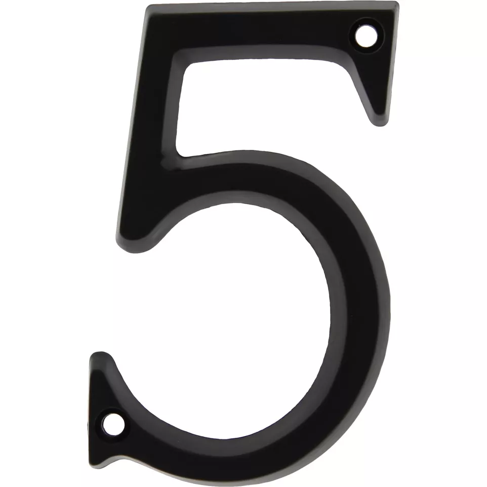 Chiffre de maison '5' aluminium noir...