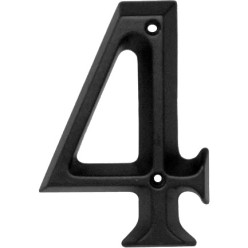 Chiffre de maison '4' aluminium noir 95mm / pce