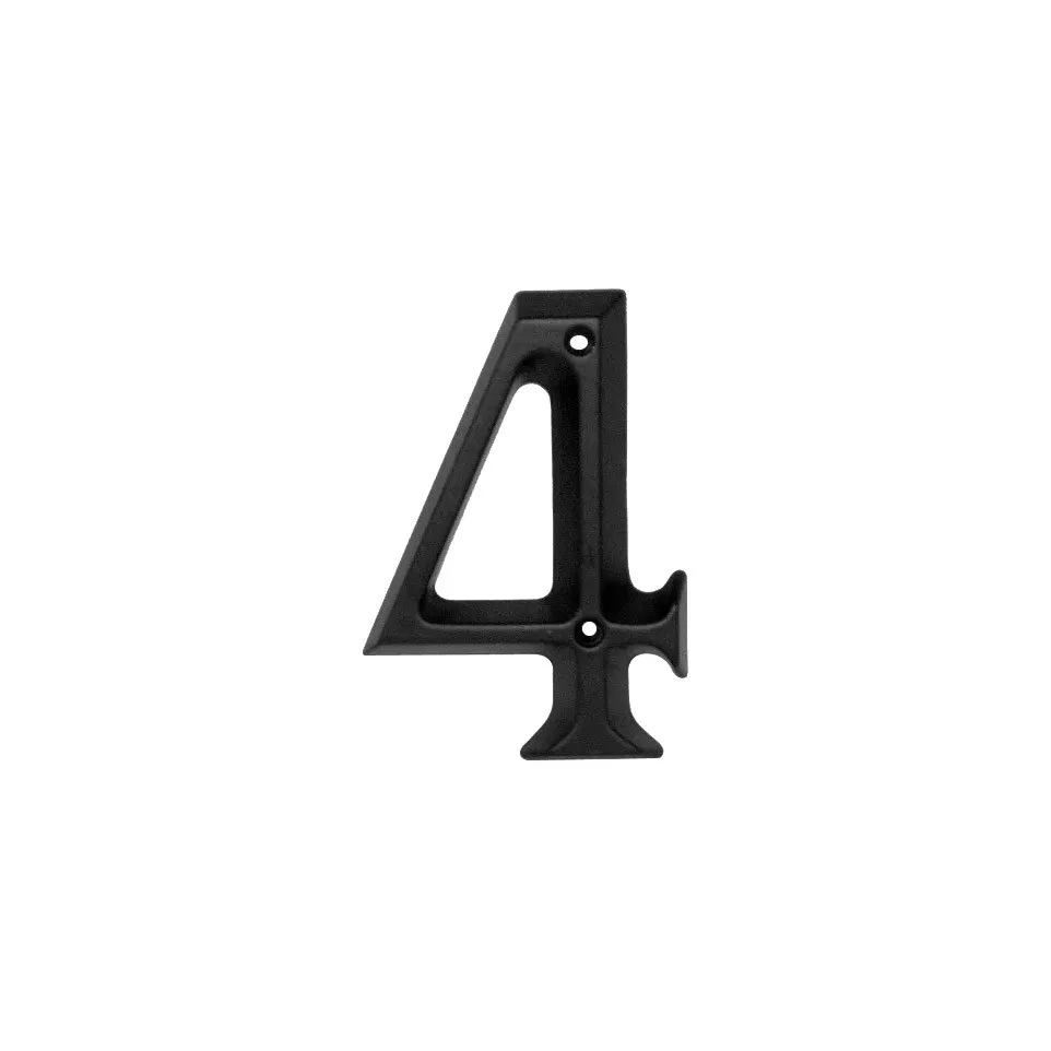 Huisnummer "4" zwart aluminium 95mm /...